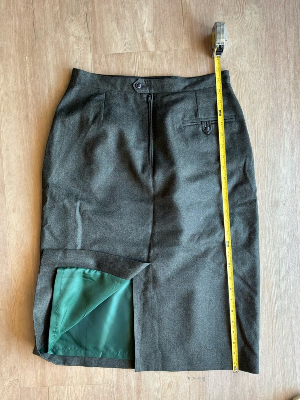 Vintage Arvel Paris high waist midi wool pencil skirt size 44 suit career